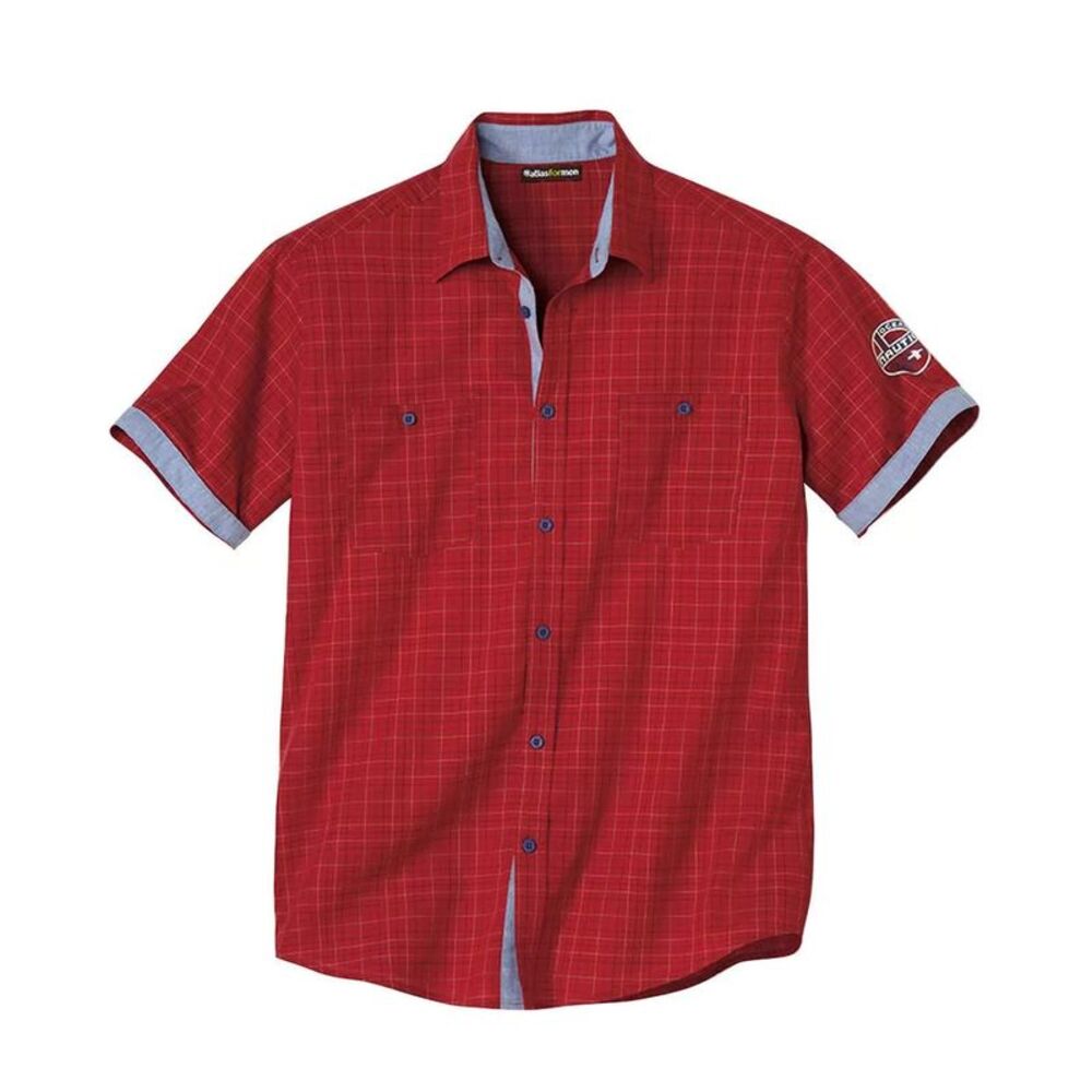 Atlas For Men Mens Nautical Poplin Shirt / Red